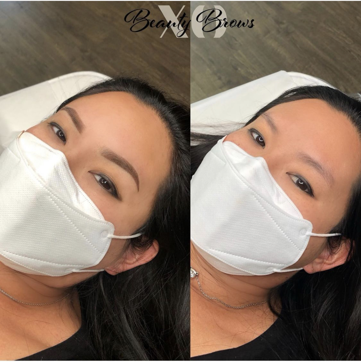 ombre microbladed combination semi-permanent tattoo brows